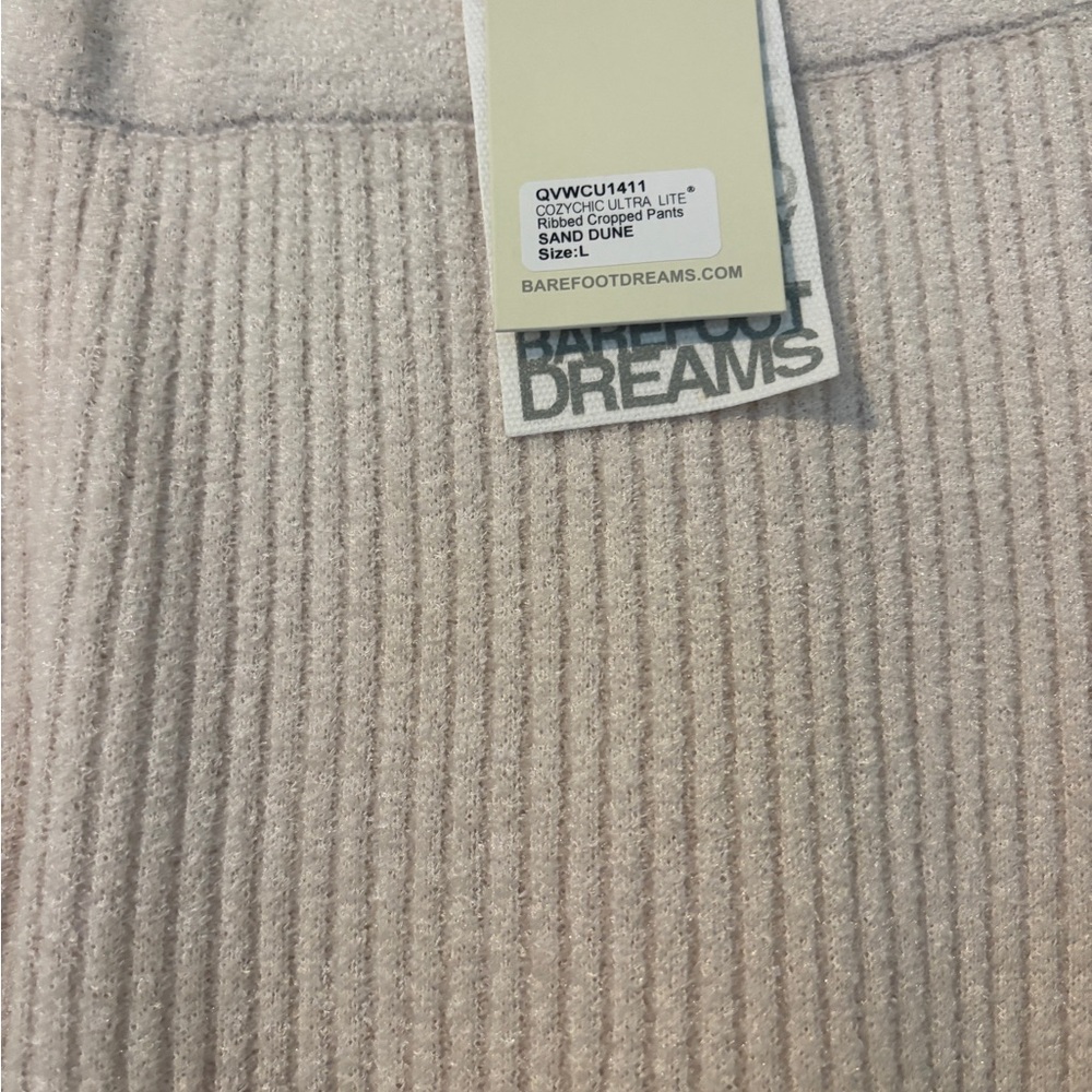 Barefoot Dreams Cream Ribbed Trousers